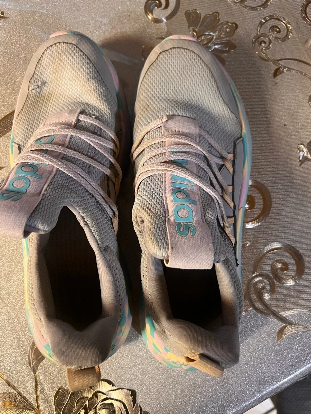 adidas Kids Sneakers Pink with Teal Logo